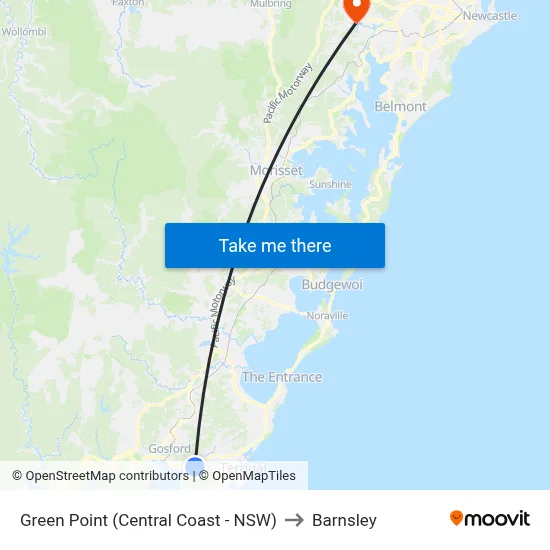 Green Point (Central Coast - NSW) to Barnsley map