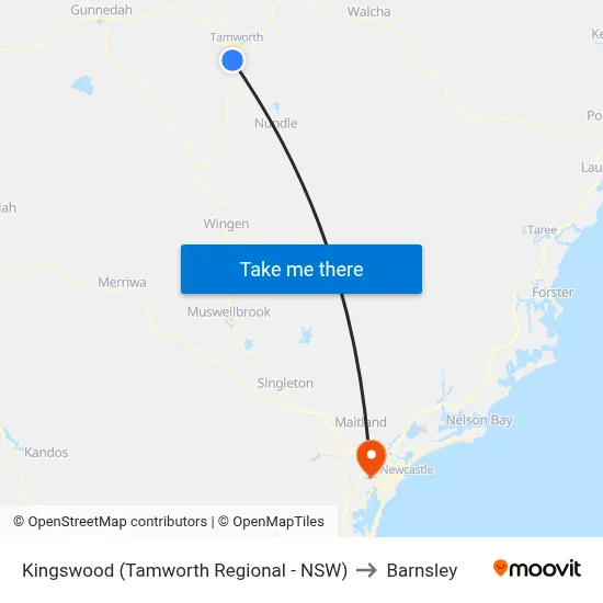 Kingswood (Tamworth Regional - NSW) to Barnsley map