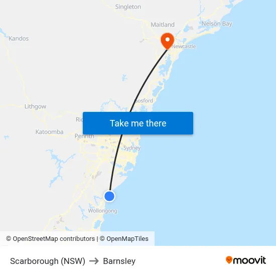 Scarborough (NSW) to Barnsley map