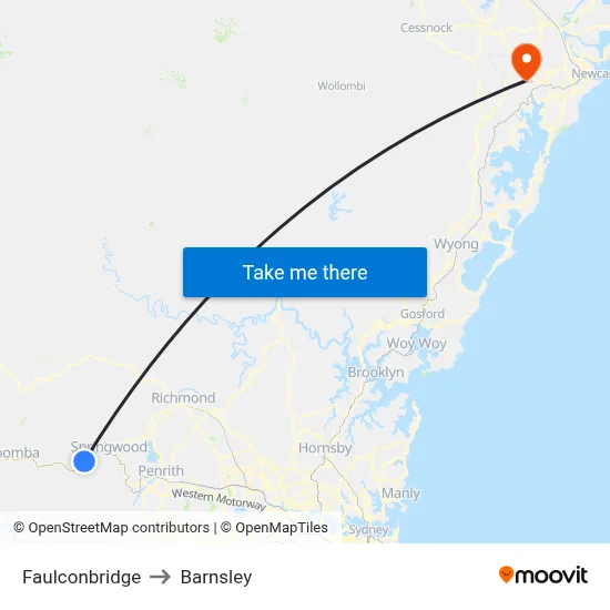 Faulconbridge to Barnsley map