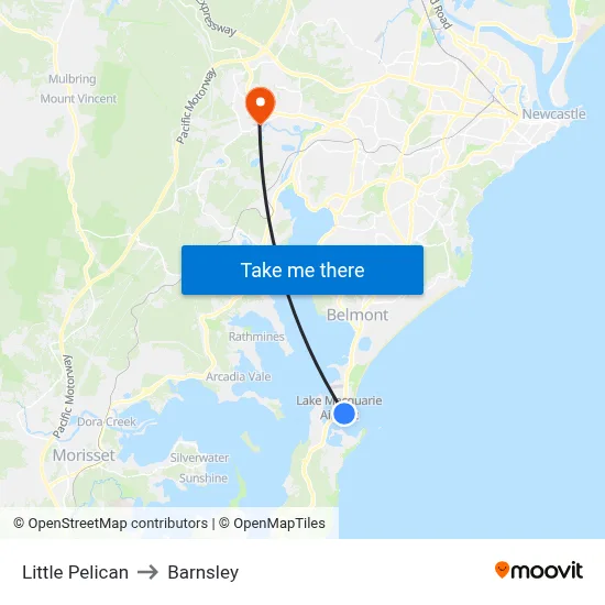 Little Pelican to Barnsley map