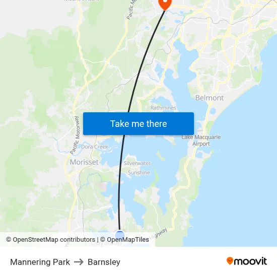 Mannering Park to Barnsley map