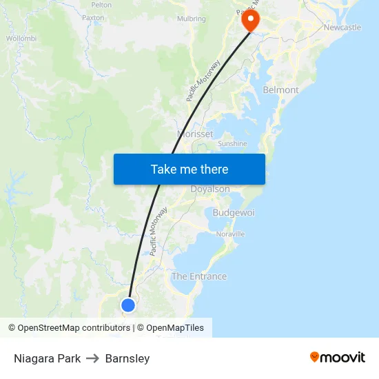 Niagara Park to Barnsley map