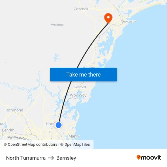 North Turramurra to Barnsley map