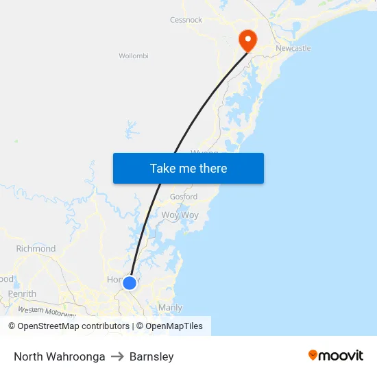 North Wahroonga to Barnsley map