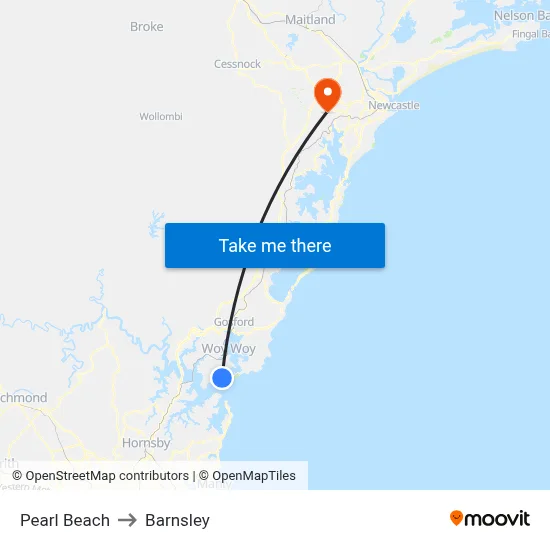 Pearl Beach to Barnsley map