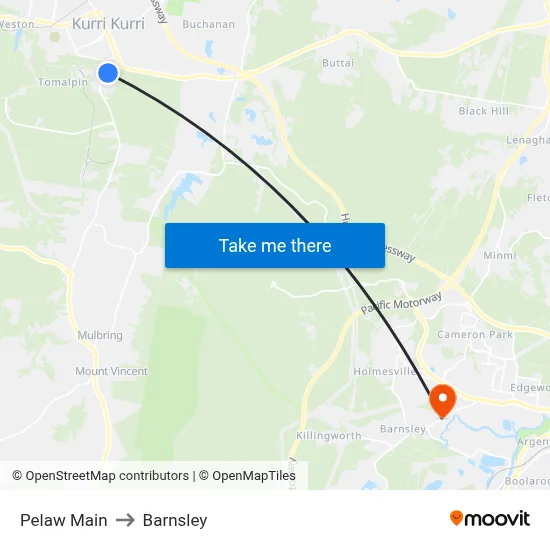 Pelaw Main to Barnsley map