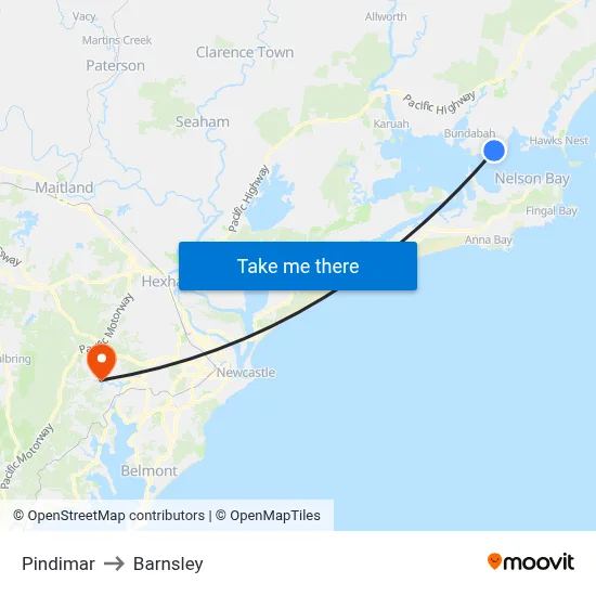 Pindimar to Barnsley map