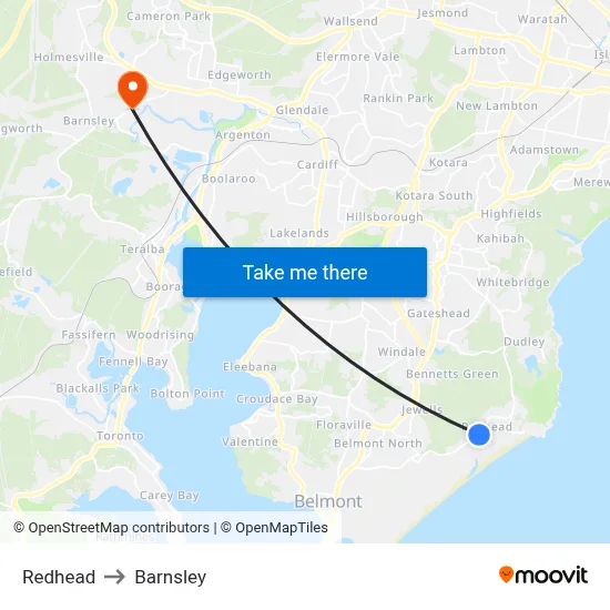 Redhead to Barnsley map