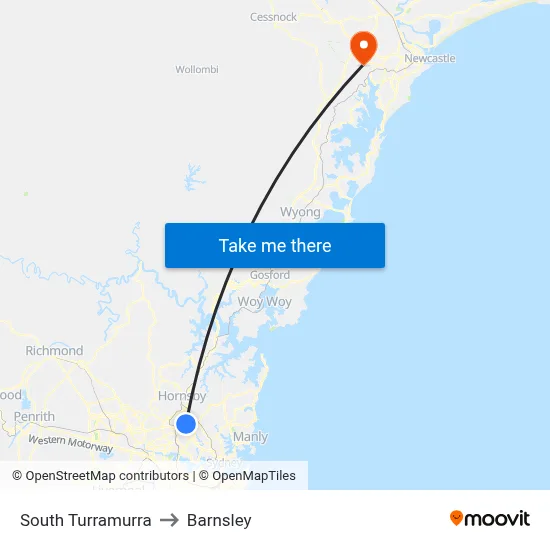 South Turramurra to Barnsley map