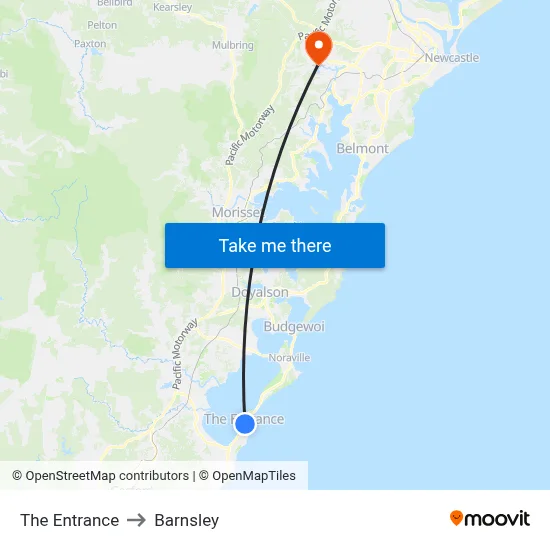 The Entrance to Barnsley map