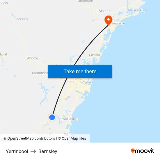 Yerrinbool to Barnsley map