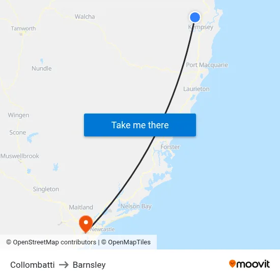 Collombatti to Barnsley map
