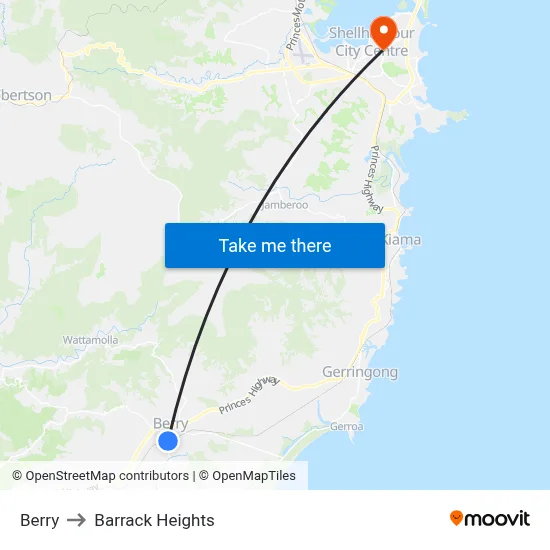 Berry to Barrack Heights map