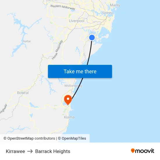 Kirrawee to Barrack Heights map