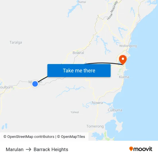 Marulan to Barrack Heights map