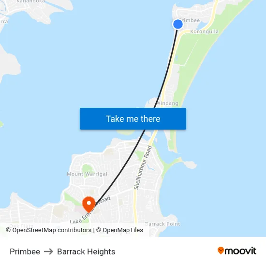 Primbee to Barrack Heights map