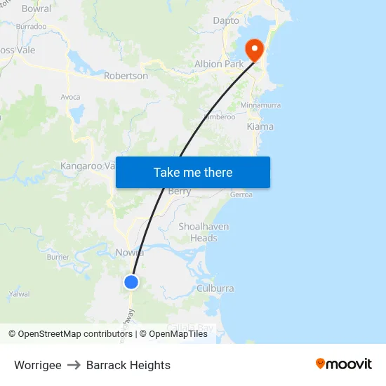 Worrigee to Barrack Heights map