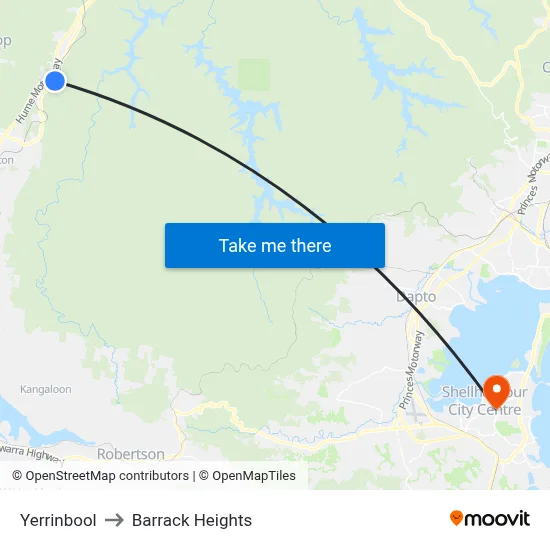 Yerrinbool to Barrack Heights map