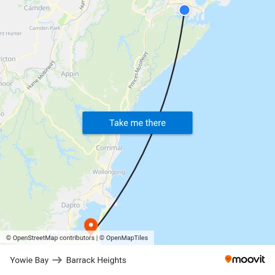 Yowie Bay to Barrack Heights map