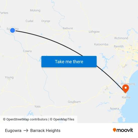 Eugowra to Barrack Heights map
