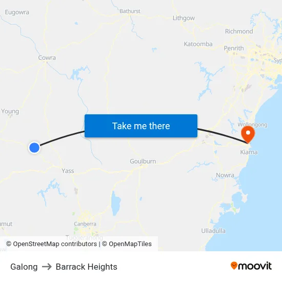 Galong to Barrack Heights map