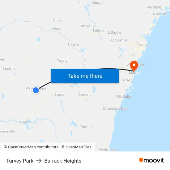 Turvey Park to Barrack Heights map