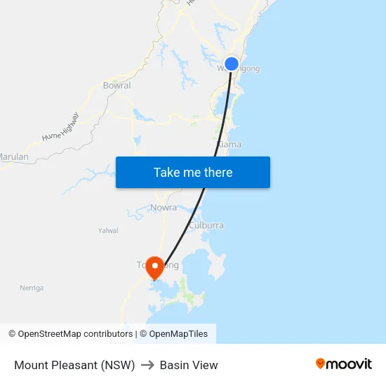 Mount Pleasant (NSW) to Basin View map