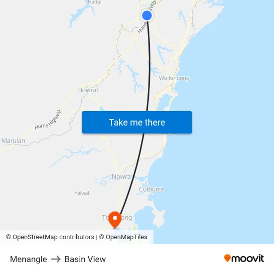 Menangle to Basin View map