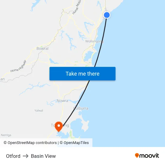 Otford to Basin View map