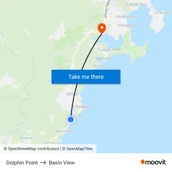 Dolphin Point to Basin View map