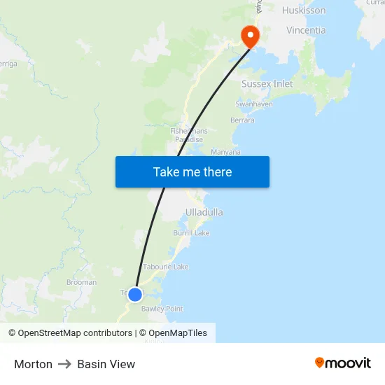 Morton to Basin View map