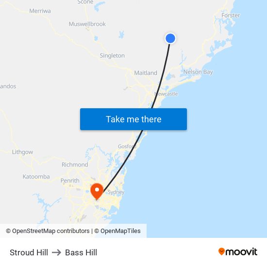 Stroud Hill to Bass Hill map