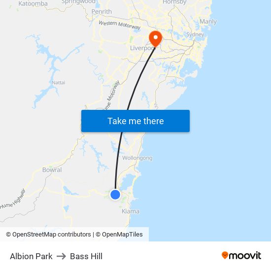 Albion Park to Bass Hill map