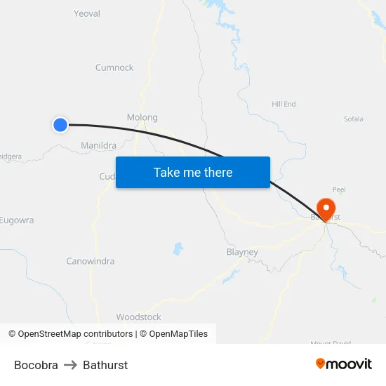 Bocobra to Bathurst map