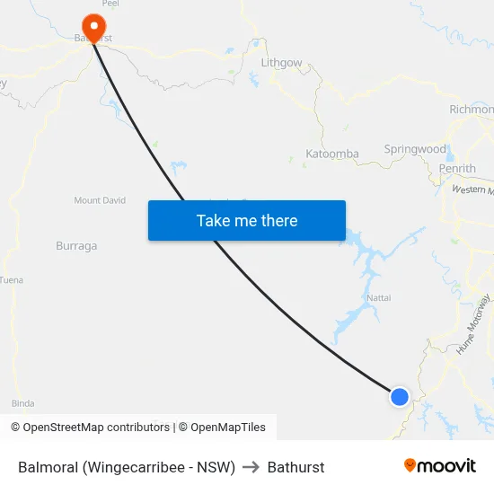 Balmoral (Wingecarribee - NSW) to Bathurst map