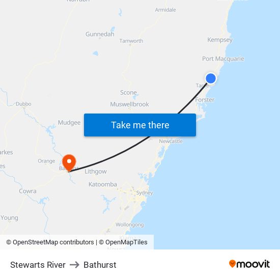 Stewarts River to Bathurst map