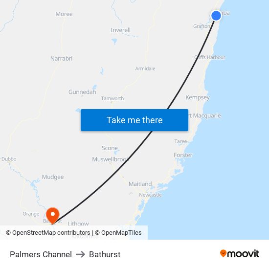 Palmers Channel to Bathurst map