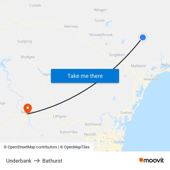 Underbank to Bathurst map