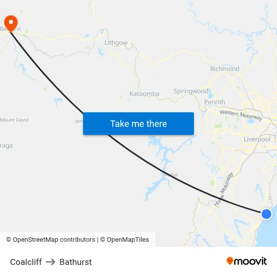 Coalcliff to Bathurst map
