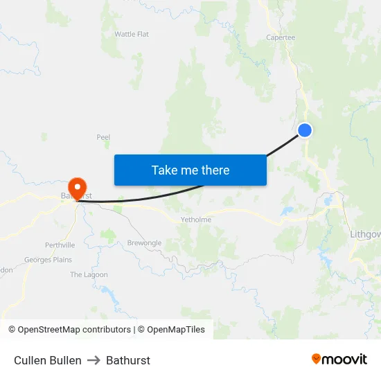 Cullen Bullen to Bathurst map