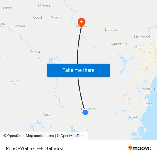 Run-O-Waters to Bathurst map