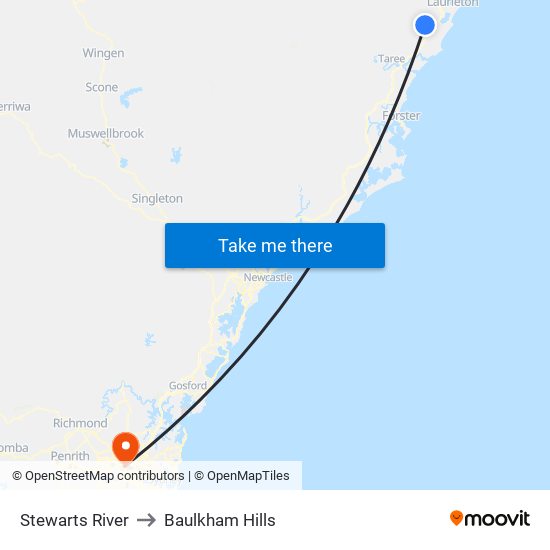 Stewarts River to Baulkham Hills map