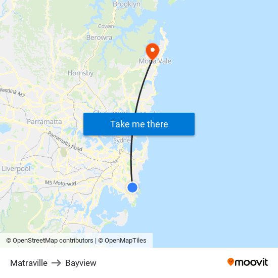 Matraville to Bayview map