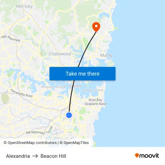 Alexandria to Beacon Hill map