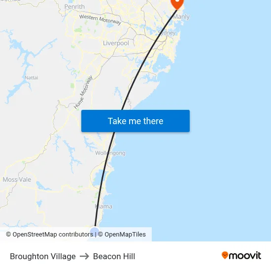 Broughton Village to Beacon Hill map