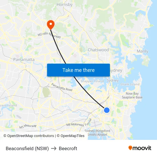 Beaconsfield (NSW) to Beecroft map
