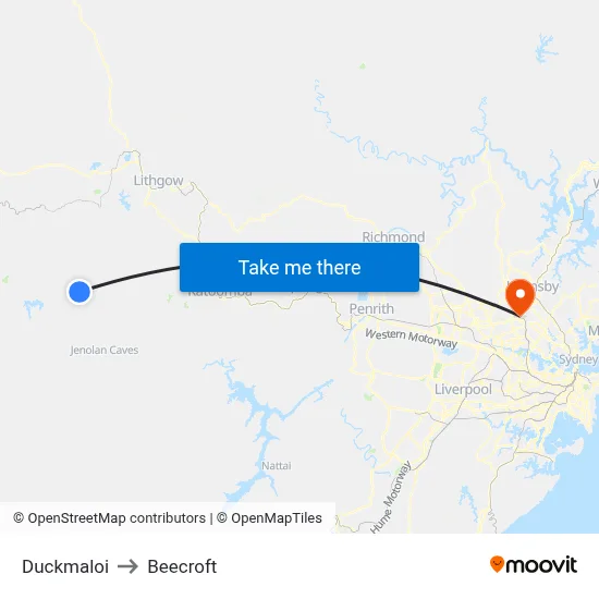 Duckmaloi to Beecroft map