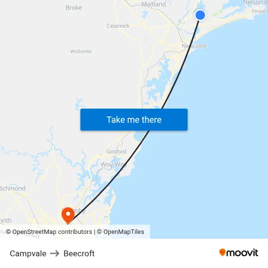 Campvale to Beecroft map