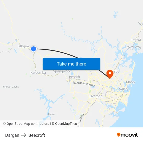 Dargan to Beecroft map